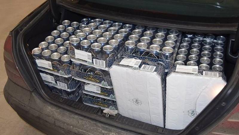 Mesteparten av de 316,8 litrene med øl var plassert i bagasjerommet.