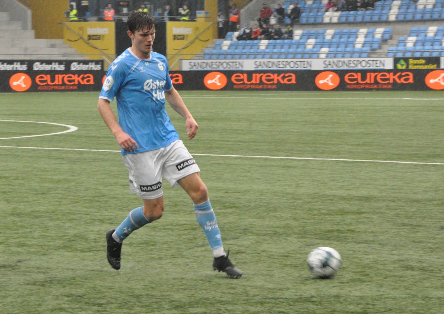 Jostein Ekeland satte inn 2-0 scoringen tidlig i lørdagens oppgjør.