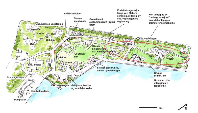 Dette er skissene av den nye parken i Lervig.