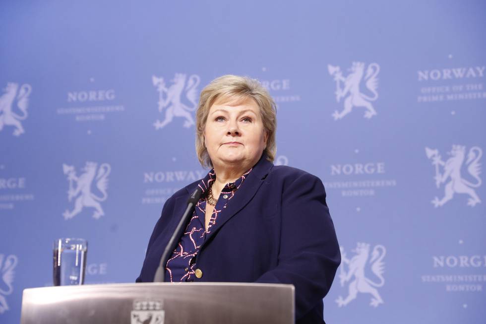 Oslo 20200120
Erna Solberg kommenterer at Fremskritspartiet har gått ut av regjering. 
Foto: Terje Bendiksby / NTB scanpix