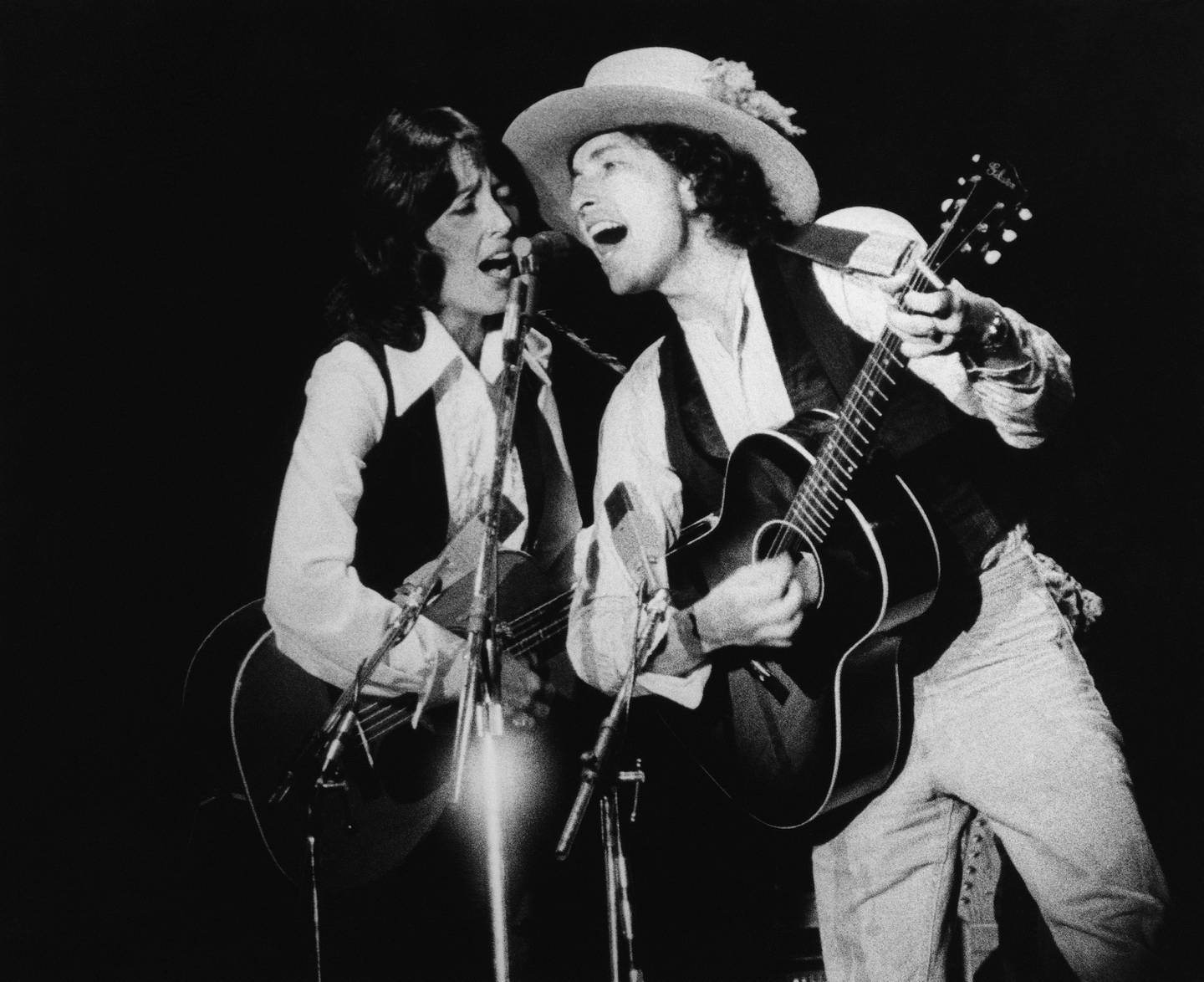 Bob Dylan og Joan Baez på "Rolling Thunder"-turneen i 1975.