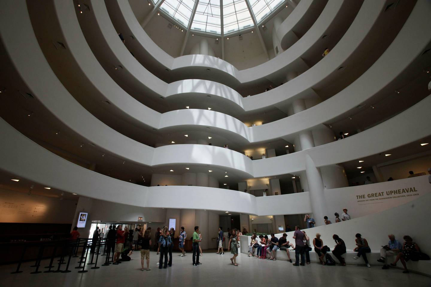 FILE - This May 31, 2011, file photo, shows the interior of the Solomon R. Guggenheim Museum, architect Frank Lloyd Wright and built from 1956-1959, in New York. Eight buildings, including the Guggenheim, designed by the architect during the first half of the 20th century, where honored as World Heritage sites by United Nations Educational, Scientific and Cultural Organization, or UNESCO, on Sunday, July 7, 2019. (AP Photo/Kathy Willens, File)