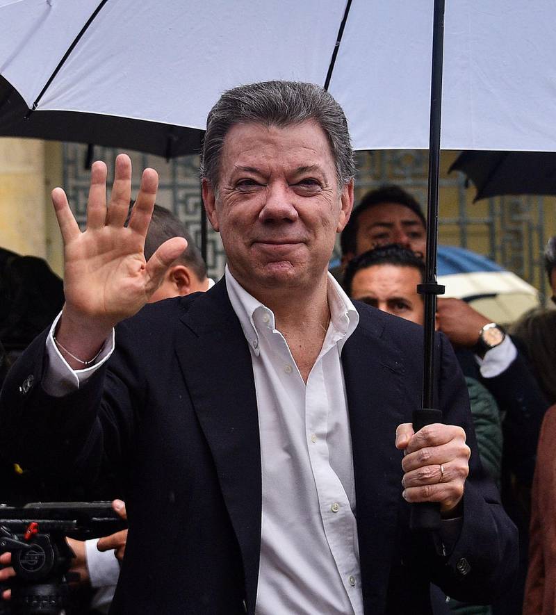 Colombias president Juan Manus Santos får i år Nobels fredspris.