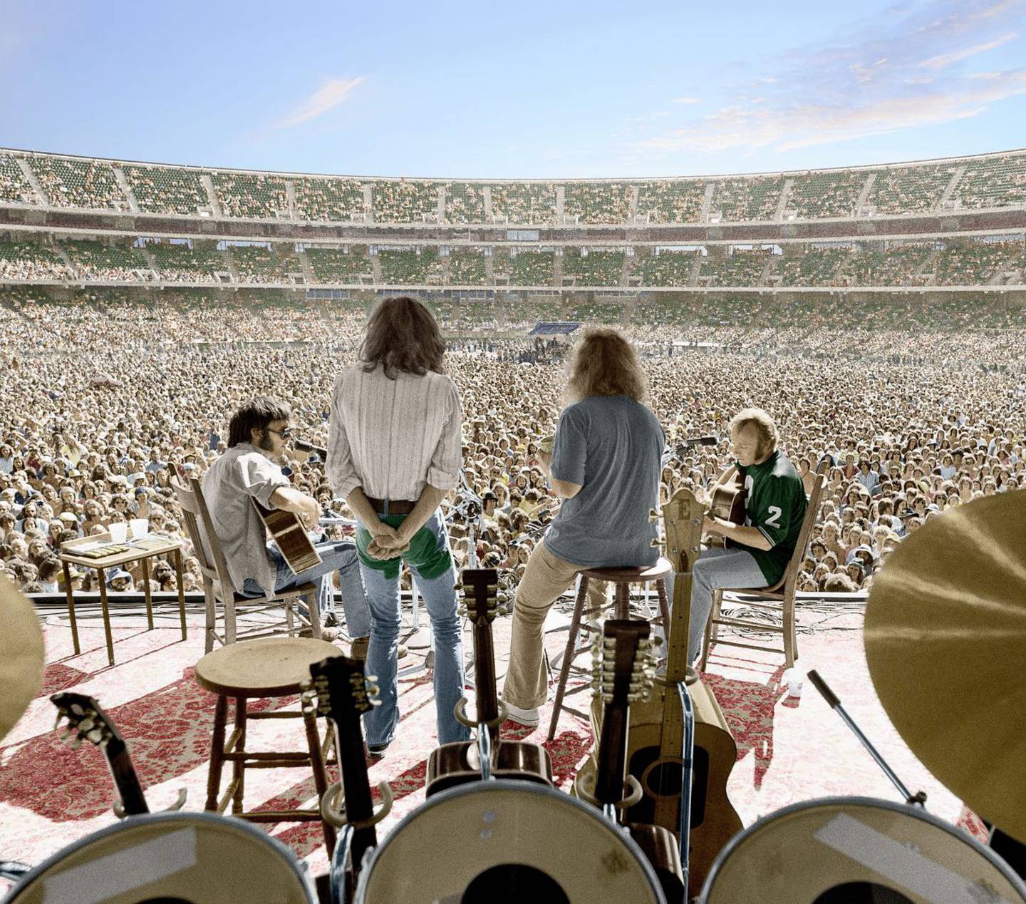 Crosby, Stills, Nash & Young på turné i 1974, som et av verdens største band.