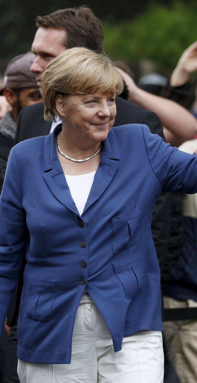 Tysklands statsminister Angela Merkel er rystet over funnet av døde flyktninger i Østerrike. FOTO: NTB SCANPIX