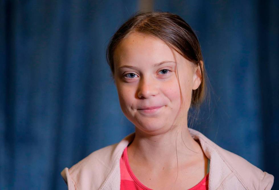 FILE - In this Friday, Sept. 20, 2019 file photo, Swedish environmental activist Greta Thunberg attends an interview with the Associated Press before the Climate Strike, at City Hall, in New York. Swedish climate activist Greta Thunberg is among four people named Wednesday as the winners of a Right Livelihood Award, also known as the "Alternative Nobel."Thunberg is being recognized "for inspiring and amplifying political demands for urgent climate action reflecting scientific facts," the prize foundation said. (AP Photo/Eduardo Munoz Alvarez, File)