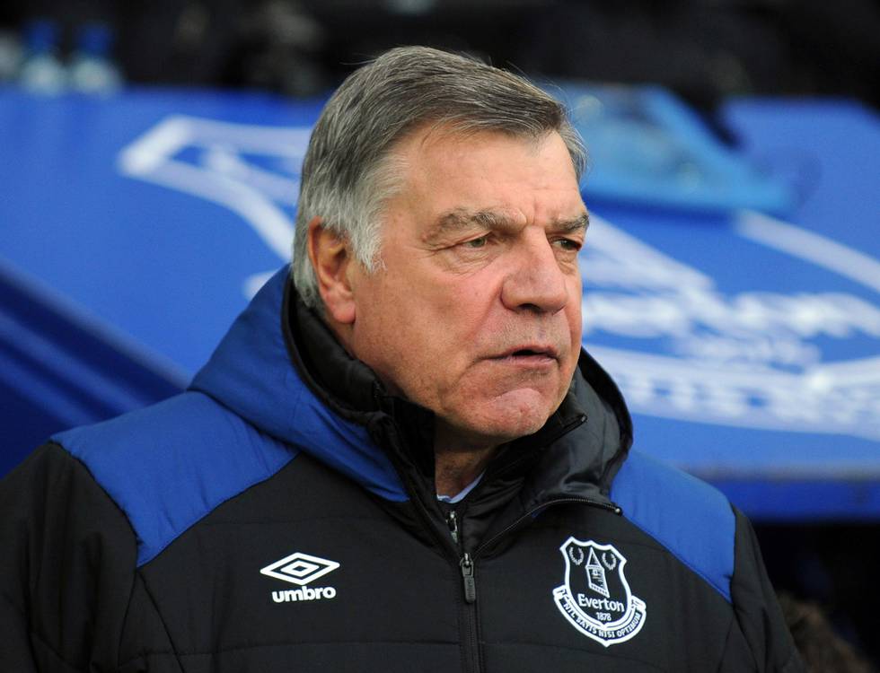 FILE - In this Saturday, March 31, 2018 file photo, Everton manager Sam Allardyce during their English Premier League soccer match against Manchester City at Goodison Park in Liverpool, England. Slaven Bilic has been fired by struggling Premier League team West Bromwich Albion on Wednesday, Dec. 16 2020. He has been replaced by Sam Allardyce. Bilic is the first manager to lose his job this season.(AP Photo/Rui Vieira, file)