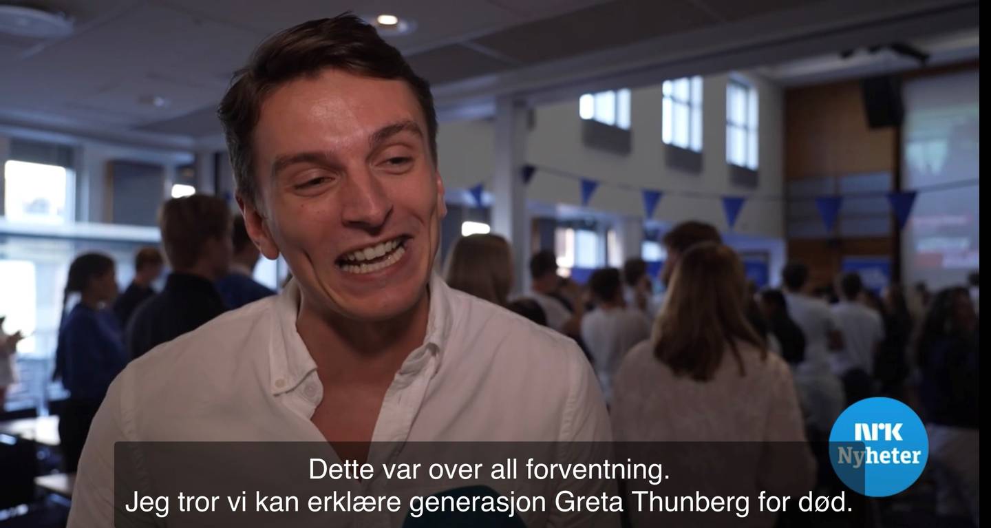 Ola Svenneby under intervjuet med NRK Dagsrevyen tirsdag.