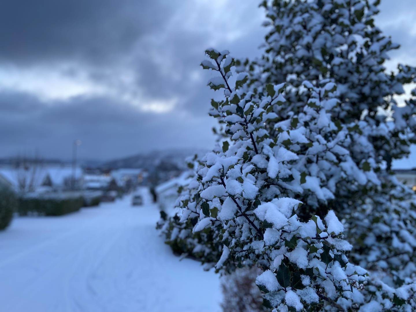 Snøen blir liggende en stund, men det er vanskelig å si noe om det blir hvit jul i år eller ikke, sier meteorologen.