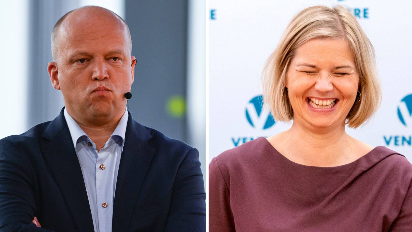 Sp-leder Trygve Slagsvold Vedum og Venstre-leder Guri Melby. Bildene er for ordens skyld tatt i andre sammenhenger.