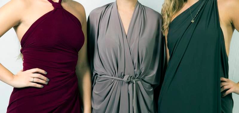 Kjolene kan knyttes på mange forskjellige måter. Her er tre av mulighetene framstilt. 