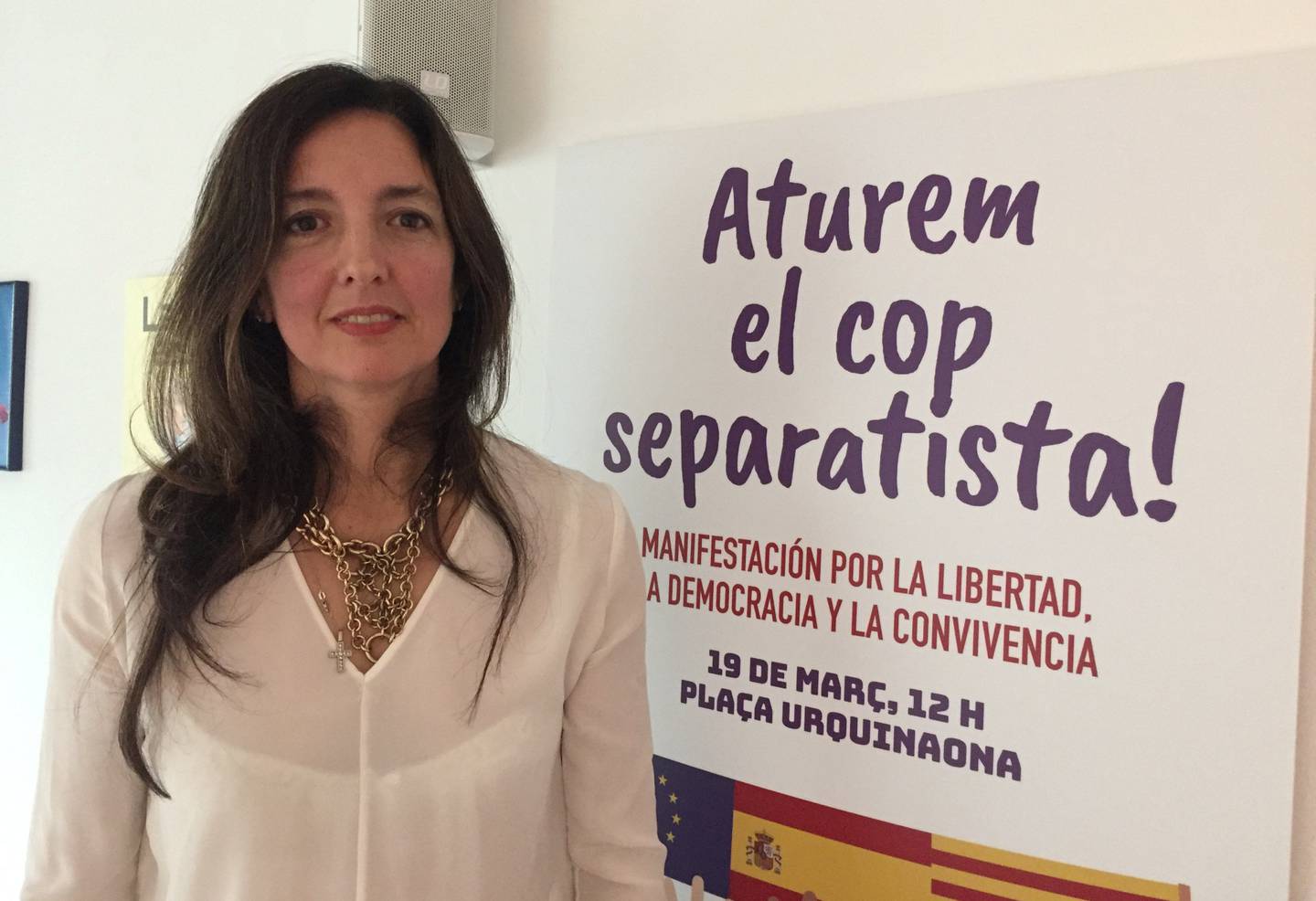 STÅR IKKE BAK: Irene Álvarez Sánchez ville vise at mange katalanere ikke ønsker uavhengighet. 