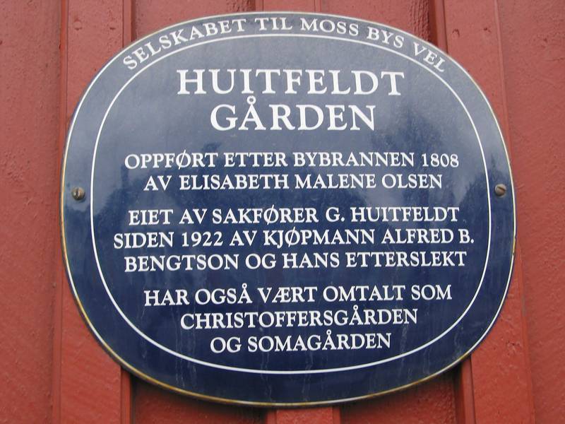 1808: Huitfeldt-gården ble gjenoppbygd etter bybrannen. FOTO: PAUL NORBERG