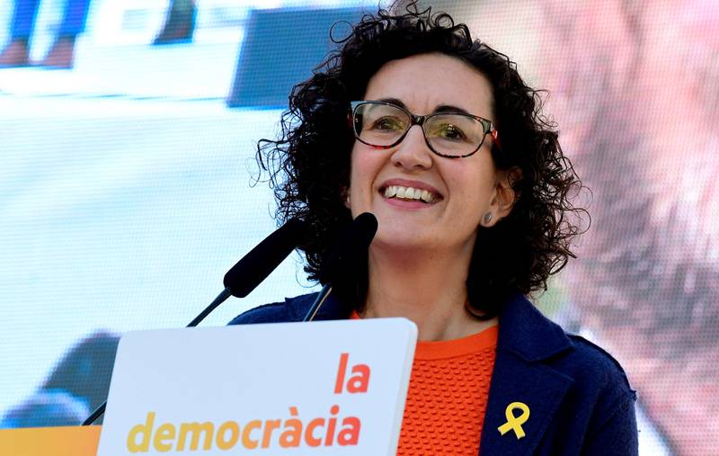 I TET: Partiet Republikanske Venstre ligger i tet sammen med Ciudadanos. Her frontkandidat Marta Rovira. 