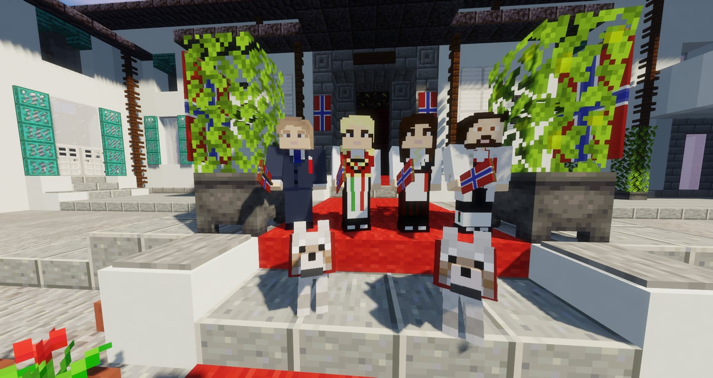 Kronprinsfamilien skal stå ved en kopi av Skaugum i Minecraft.