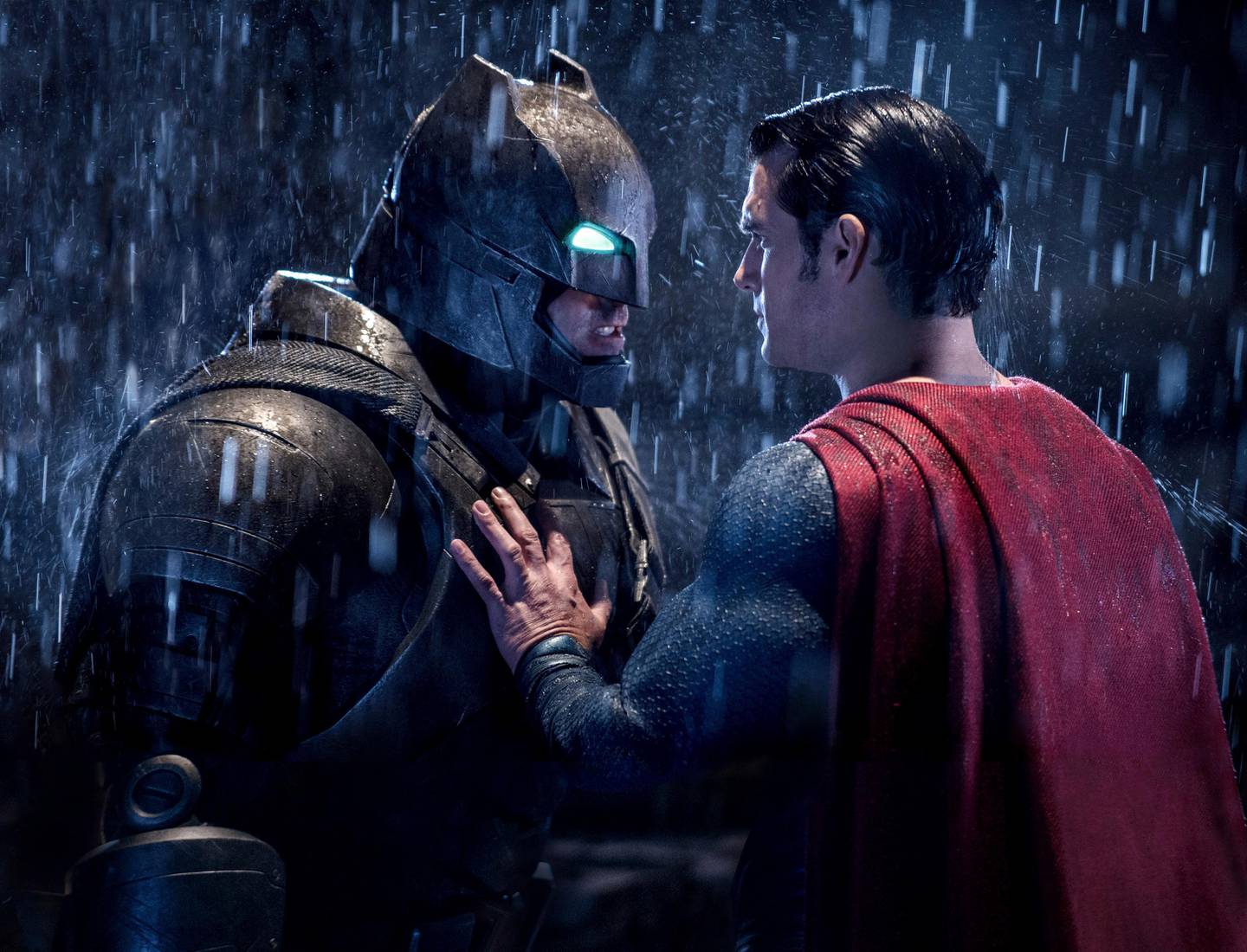This image released by Warner Bros. Pictures shows Ben Affleck, left, and Henry Cavill in a scene from, "Batman v Superman: Dawn of Justice." The film received eight nominations for the 37th annual Razzie Awards, including one for worst worst picture. The awards will be announced on Feb. 25. (Clay Enos/Warner Bros. Pictures via AP)