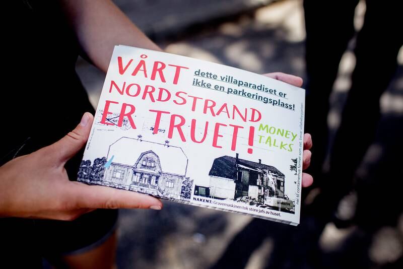 «Vårt nordstrand er truet!» står det på forsiden til Nordstrand-gruppa. FOTO: HILDE UNOSEN