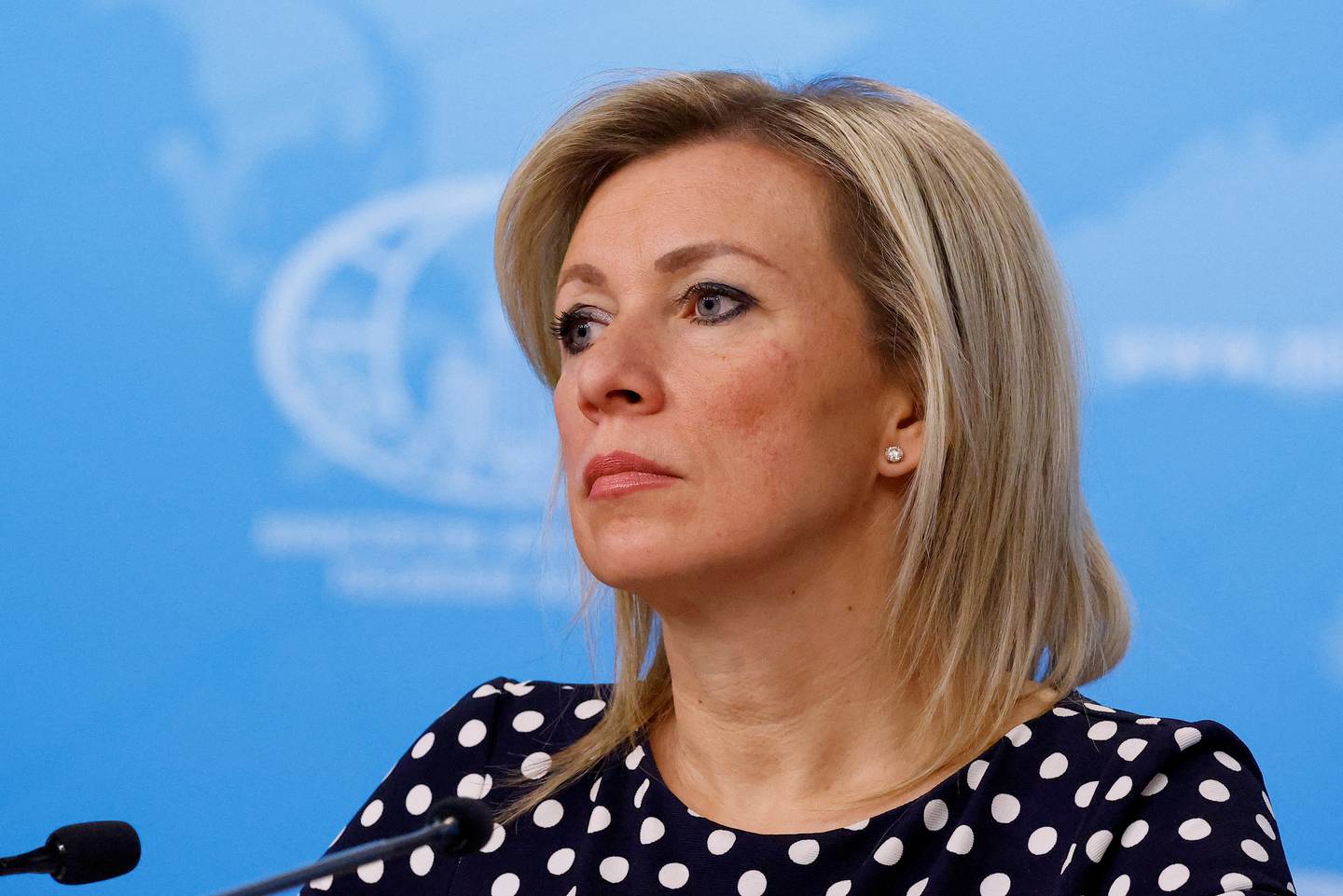 Spokeswoman of Russia's Foreign Ministry Maria Zakharova attends the annual press conference held by Foreign Minister Sergei Lavrov in Moscow, Russia, January 18, 2024. REUTERS/Maxim Shemetov