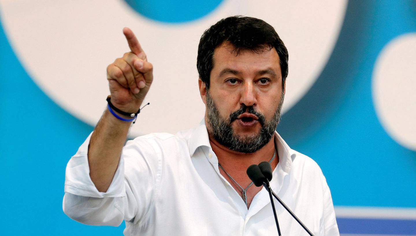 Tidligere innenriksminister Matteo Salvini var kjent for en streng migrasjonspolitikk. FOTO: NTB SCANPIX