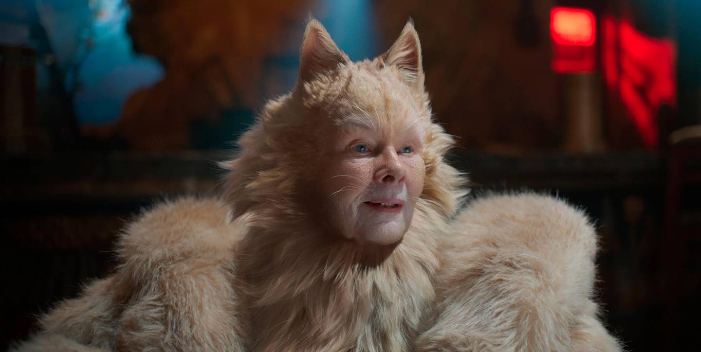 This image released by Universal Pictures shows Judi Dench as Old Deuteronomy in a scene from "Cats." (Universal Pictures via AP)