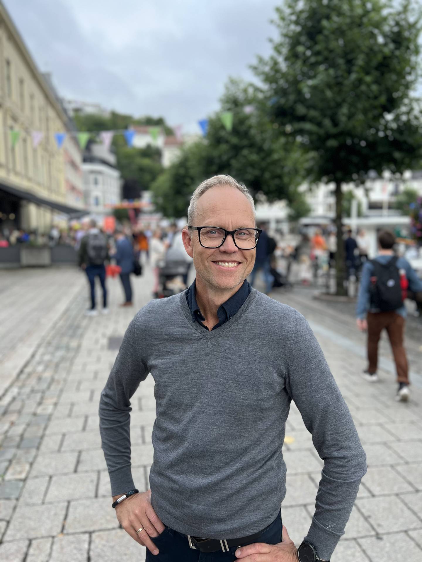 Sjeføkonom Kyrre Knudsen fra SR-Bank er på plass i Arendal, hvor den årlige politiske uken arrangeres i august