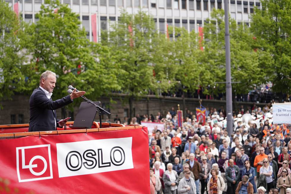 Oslo  20190501.
Byrådsleder i Oslo, Raymond Johansen under 1. Mai-markeringen på Youngstorget i Oslo.
Foto: Fredrik Hagen / NTB scanpix