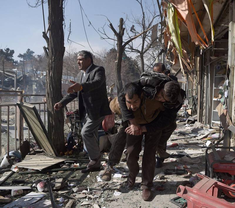 Afghanistan: Verdens mest terrorutsatte land, 4.653 mennesker ble drept her i terrorangrep i 2017. 27. januar i år eksploderte en bilbombe utenfor det afghanske innenriksdepartementet i Kabul. 17 ble drept. FOTO: NTB SCANPIX