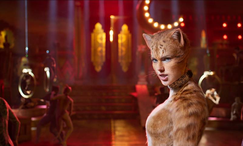 This image released by Universal Pictures shows Taylor Swift as Bombalurina in a scene from "Cats." (Universal Pictures via AP)