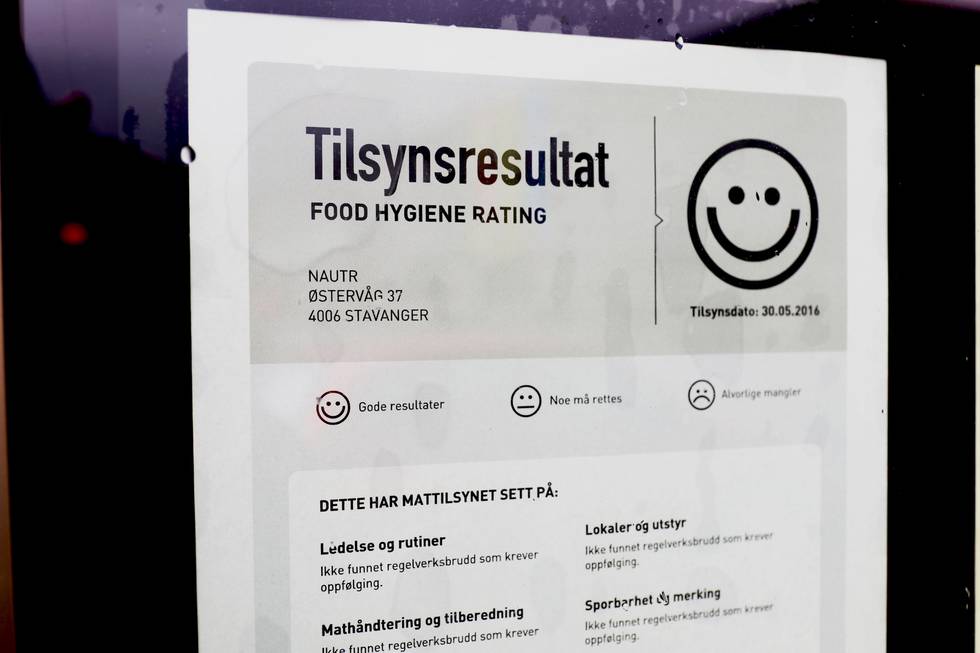 Her hos Nautr i Stavanger sentrum er det gode hygieniske forhold, ifølge Mattilsynet. Den samme leksen gjentar seg i store deler av Rogaland. Foto: Erik Sergio Auklend.