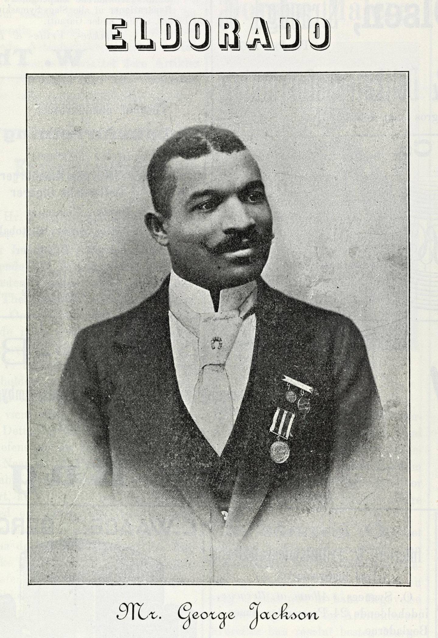 Geo Jackson, den første store afroamerikanske stjerna i Norge, her avbildet i Revyen Illustreret Ugeblad i forbindelse med et engasjement i Bergen i 1898.
ILLUSTRASJON: FRA BOKA «CHARLESTON I GRUKKEDALEN»
