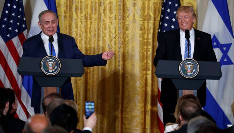 God stemning under pressekonferansen da statsminister Benjamin Netanyahu besøkte president Donald Trump i februar. De første ukene etter Trumps seier var høyresiden i Israel i ekstase, men siden har det kommet blandede signaler fra Trump.