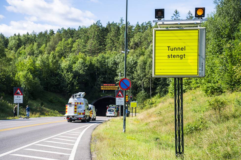 Et ganske vanlig syn ved Oslofjordtunnelen. Nå står en tunnel nummer to øverst på ønskelista til Statens vegvesen. 
Foto: Håkon Mosvold Larsen / NTB