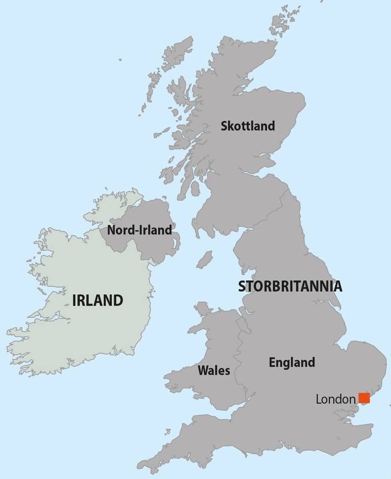 Nord-Irland er en del av Storbritannia, men ligger på den irske øya.