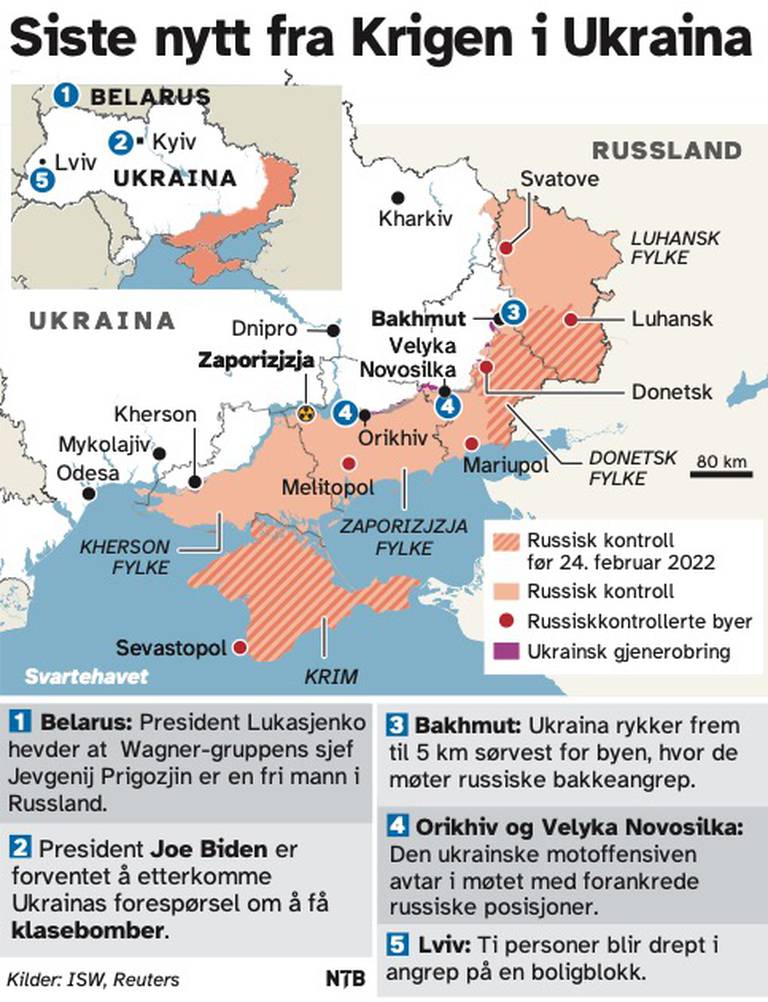 Grafikk status på bakken i Ukraina.