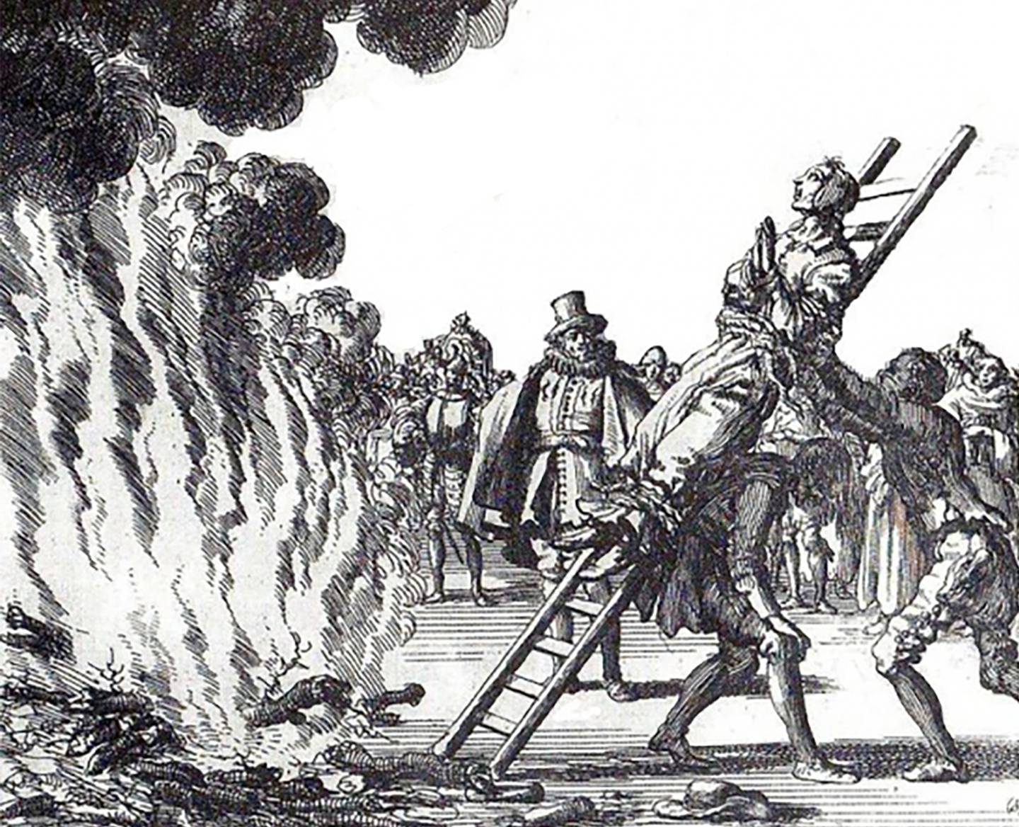 Omtrent slik kan det ha fortonet seg da Johanne Nielsdatter ble brent på bålet i 1695. Kvæfjordkvinnen var den siste av en lang rekke kvinner og menn som ble dømt til døden for trolldomskunst i Norge.
