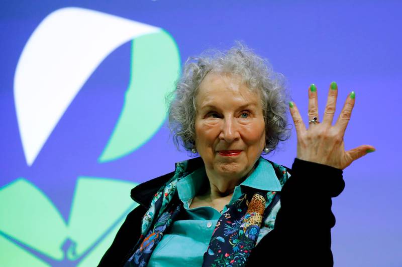 Canadian author Margaret Atwood gives a press conference following the release of her new book 'The Testaments' a sequel to the award-winning 1985 novel "The Handmaid's Tale" in London on September 10, 2019. (Photo by Tolga AKMEN / AFP)