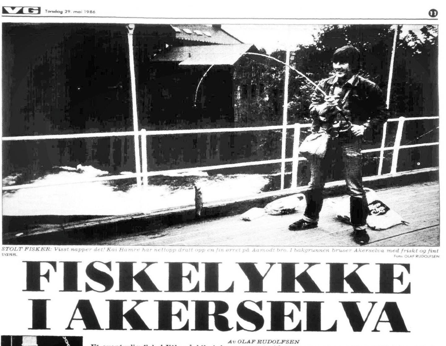 fiskelykke 1986: Et eventyrlig fiske, skrev VG for 32 år siden. – Jeg dro opp 30-40 ørreter og laks, fortalte Kai Hamre til avisa.