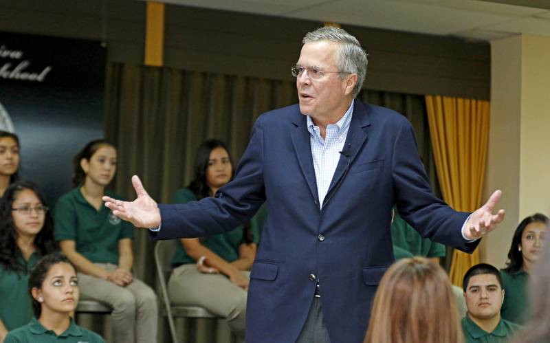 Jeb Bush er lei av Donald Trump og går nå til angrep på milliardæren i en ny valgkampvideo. FOTO: NTB SCANPIX