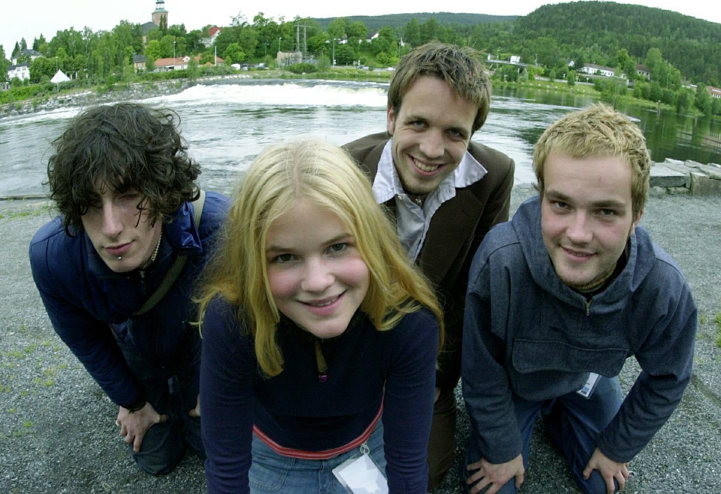 Den første besetningen av Gåte, på Kongsberg Jazzfestival i 2000: Gunnhild E. Sundli, Sveinung E. Sundli (t. h.), Martin Langlie og Halvor Hoem.