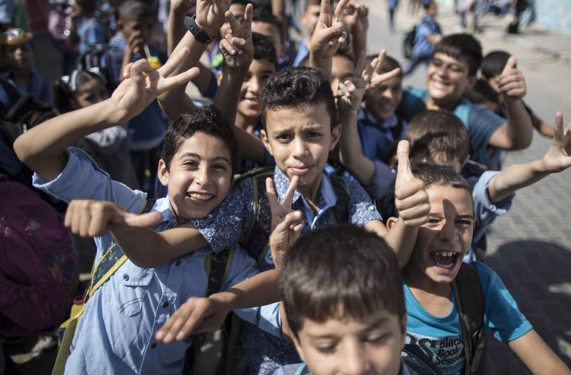 UNG BEFOLKNING: Nesten 40 prosent av ungdommen i de palestinske områdene er under 14 år. FOTO: NTB SCANPIX