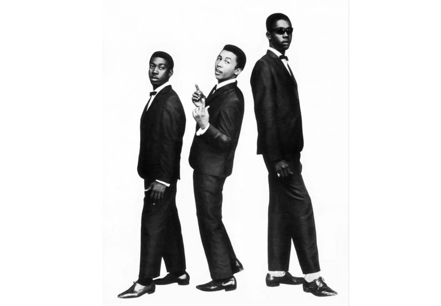 The Wailers med sin klassiske look på 60-tallet - Bunny Wailer, Bob Marley og Peter Tosh.