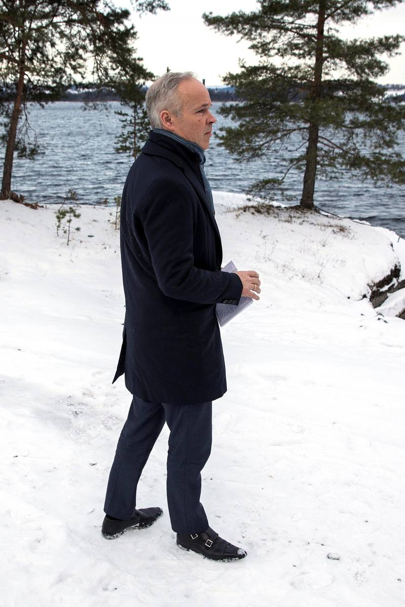 Kommunalminister Jan Tore Sanner ved Utøyakaia.