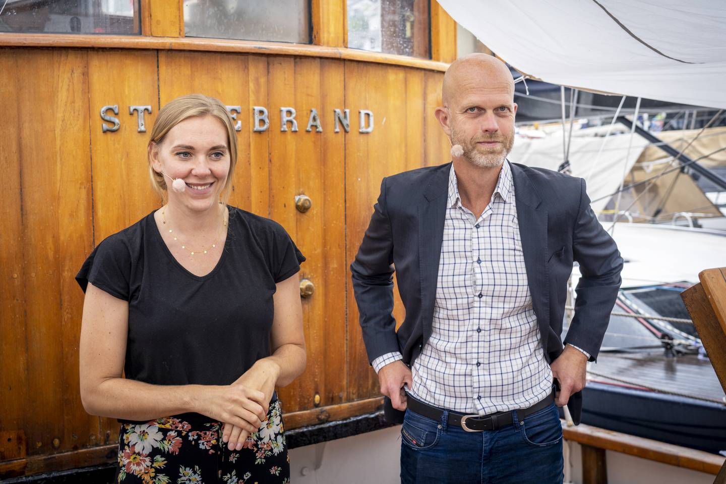 Luksusfellen-programlederne Lene Drange og Hallgeir Kvadsheim under Arendalsuka.