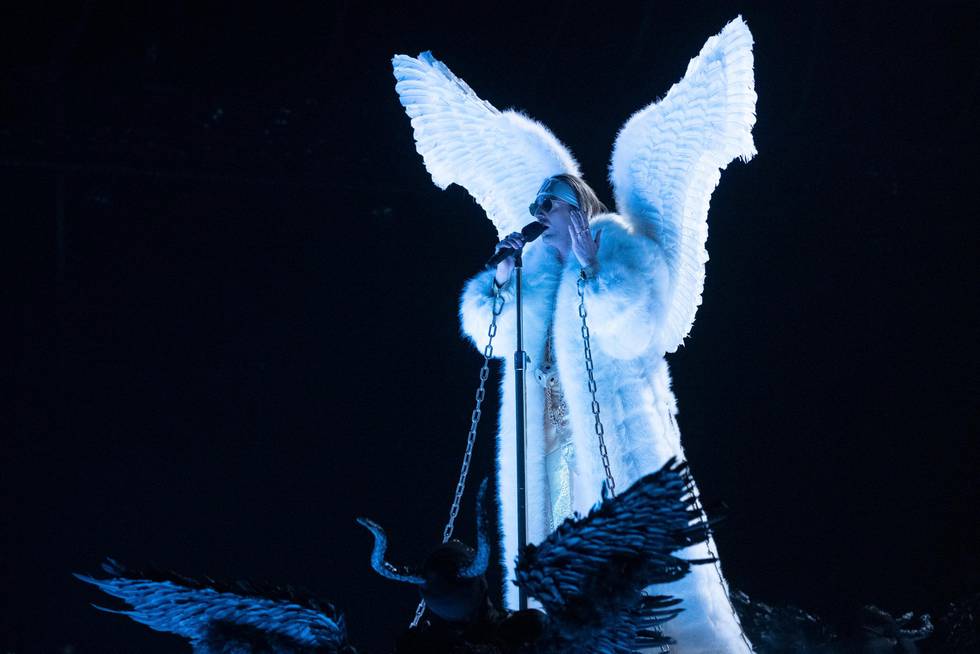 Oslo 20210219. 
Tix fremfører låten «Fallen Angel» under finalen i Melodi Grand Prix (MGP) 2021.
Foto: Julia Marie Naglestad / NRK / NTB