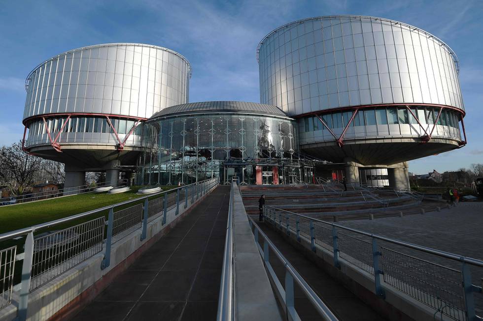(FILES) This file photo taken on January 24, 2018 shows the European Court of Human Rights (ECHR) in Strasbourg, eastern France.   
The European Court of Human Rights will issue its judgments concerning imprisoned Turkish journalists Mehmet Altan and Sahin Alpay on March 20. / AFP PHOTO / FREDERICK FLORIN
