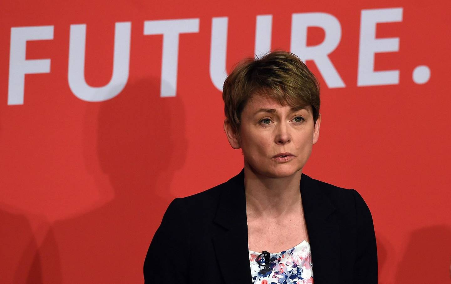 Yvette Cooper takes part in a Labour Party leadership hustings event in Warrington, north west England on July 25, 2015, hosted by journalist Paul Waugh. With Britain's political class starting its summer recess this week, commentators say Labour must consider whether it wants to be simply a principled opposition or a party with a real shot at power at the next general election in 2020. AFP PHOTO / PAUL ELLIS