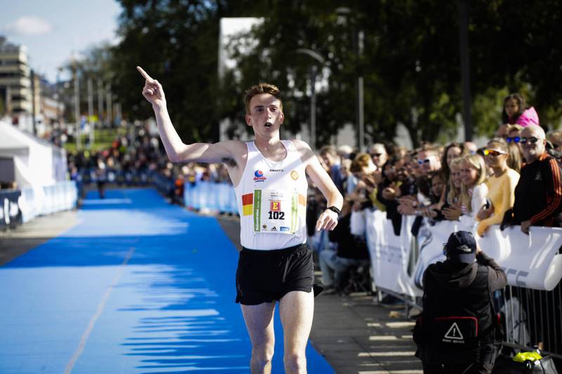 Marius Vedvik fra Gular var raskest på halvmaraton.