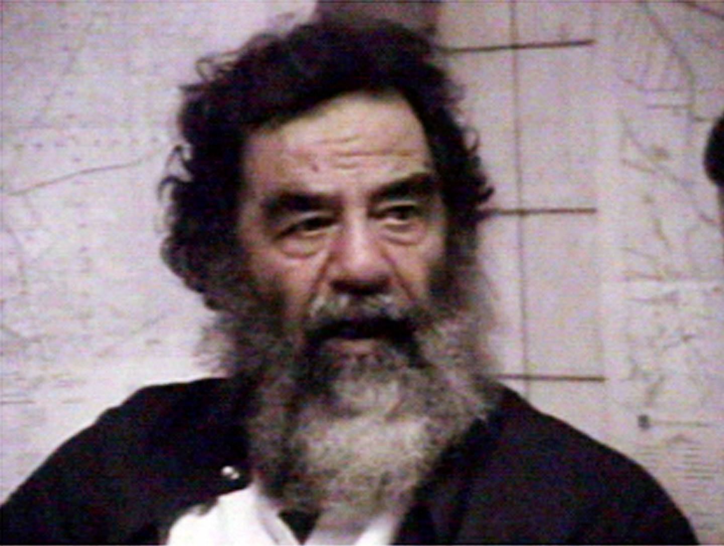 En fanget Saddam Hussein i 2003.