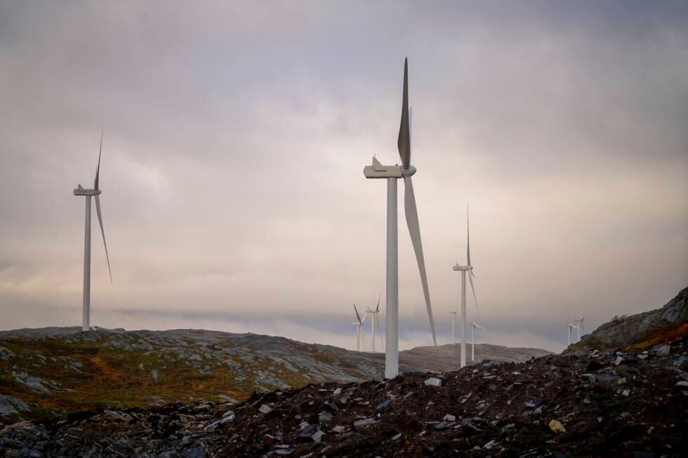 SVs landsmøte sier nei til utbygging av storskala vindkraft på land. Dette bildet viser Storheia vindpark. Foto: Heiko Junge / NTB