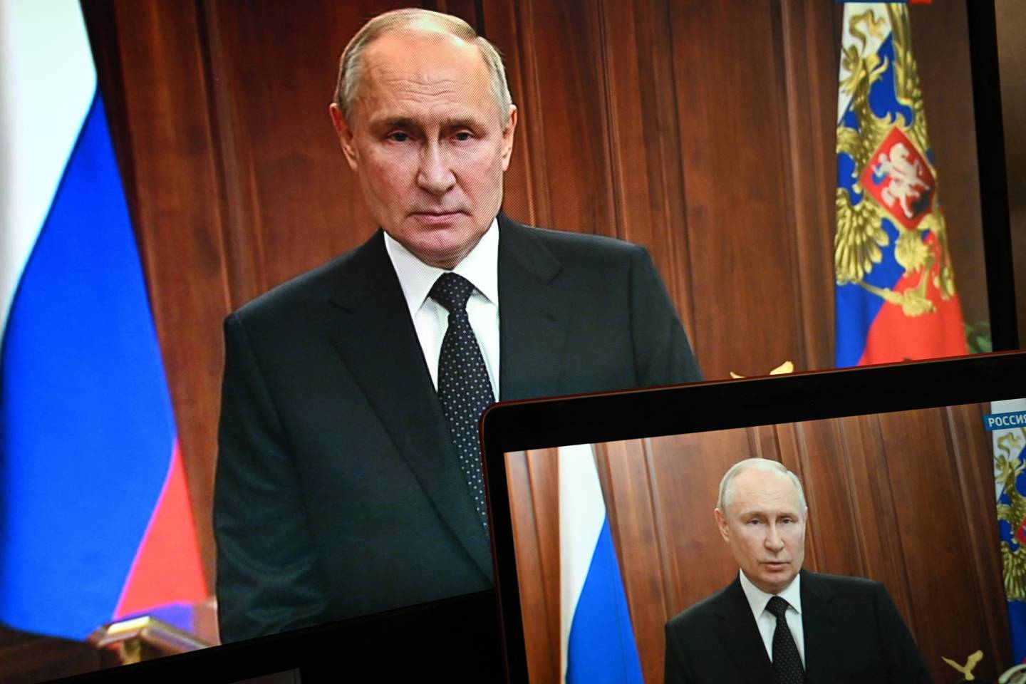 Putin kalte Jevgenij Prigozjin en forræder ta han talte til nasjonen lørdag.